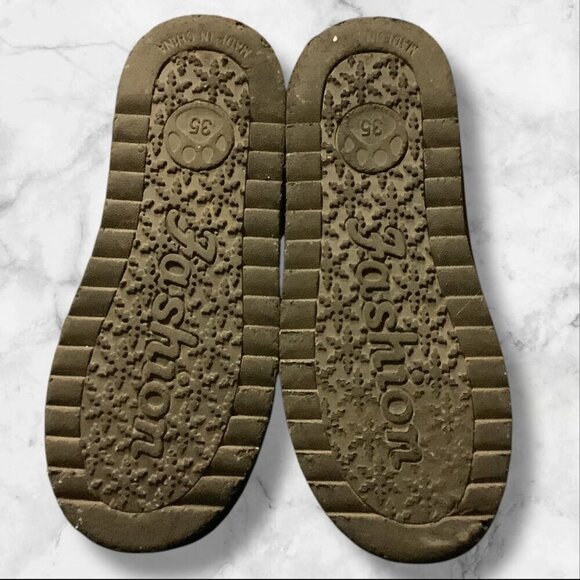 Fashion Girls‎ Black Fur Lined Winter Ankle Boots Slip On Size 35 - Picture 5 of 15